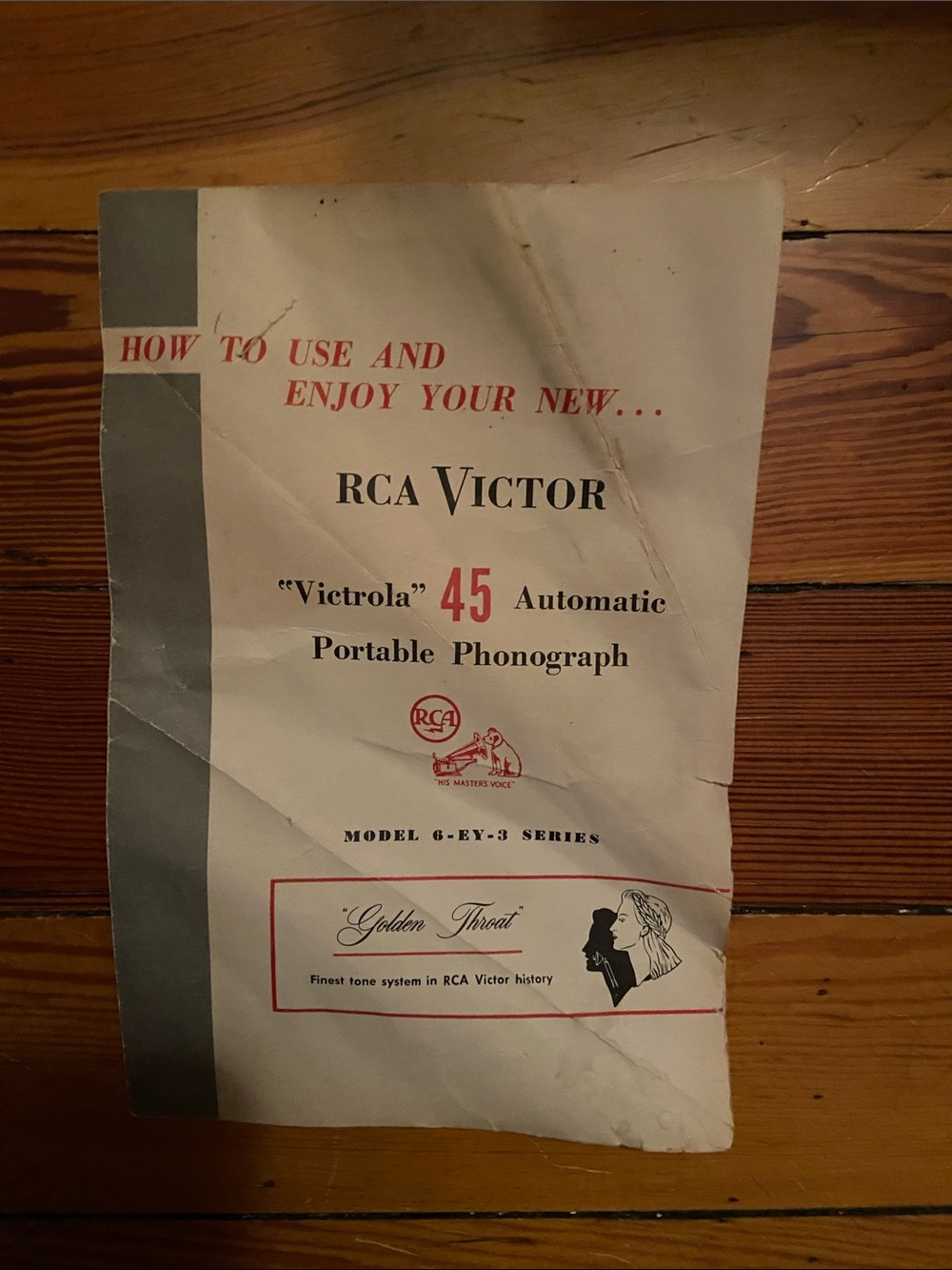 Vintage Antique RCA Victor Victrola 45  Phonograph Manual book music ephemera